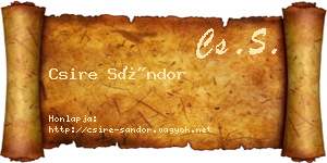 Csire Sándor névjegykártya