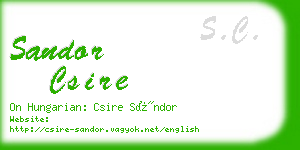 sandor csire business card